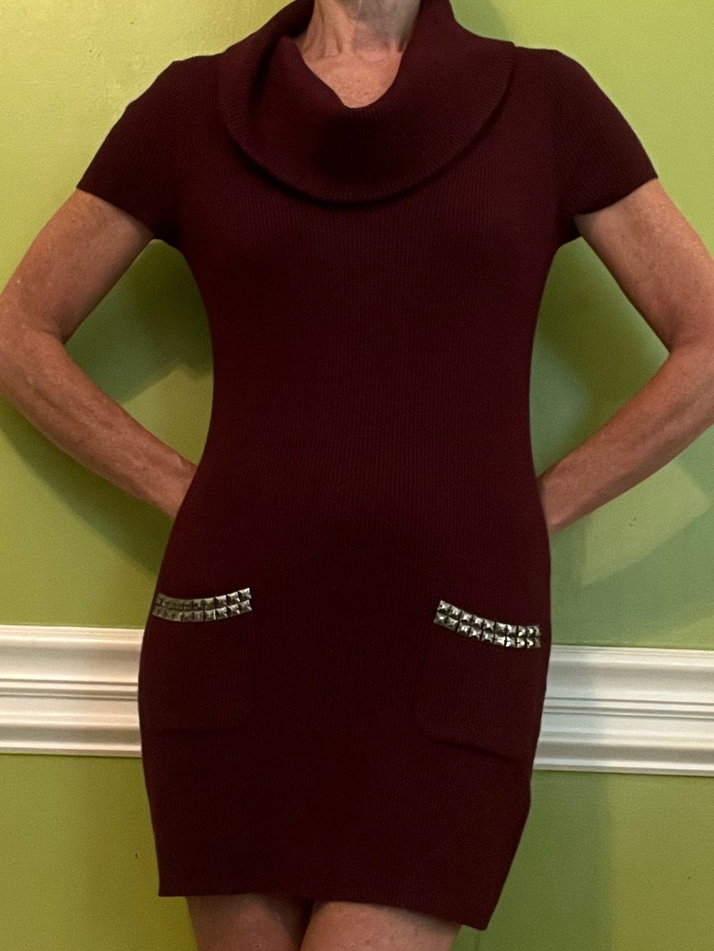 International Concepts Cowl Neck Dress with Embellished Pockets